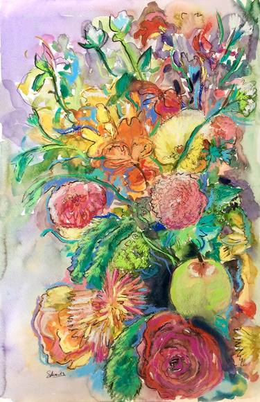 Original Expressionism Botanic Paintings by SILVIA SIERRA SANCHEZ