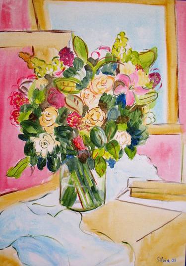 Original Expressionism Floral Paintings by SILVIA SIERRA SANCHEZ