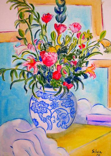 Print of Floral Paintings by SILVIA SIERRA SANCHEZ