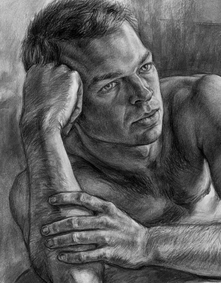 Original Realism Men Drawing by Sharon Allicotti