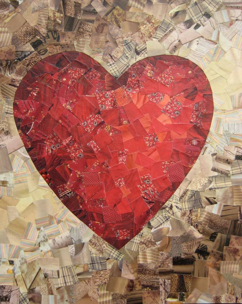 heart collage art