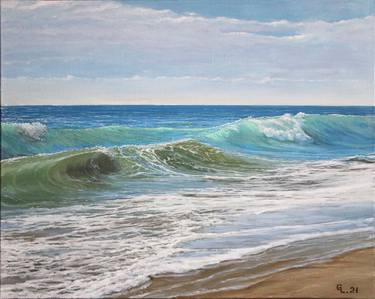 Original Realism Seascape Painting by Linar Ganeev