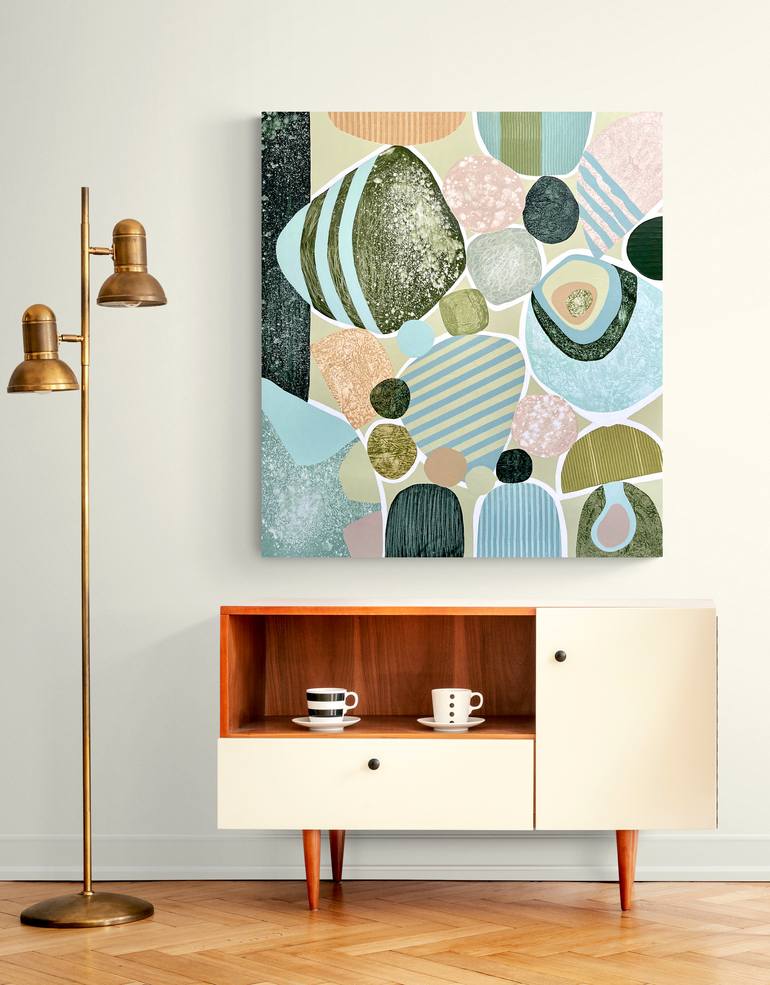 Original Geometric Abstract Painting by Cristina Dalla Valentina