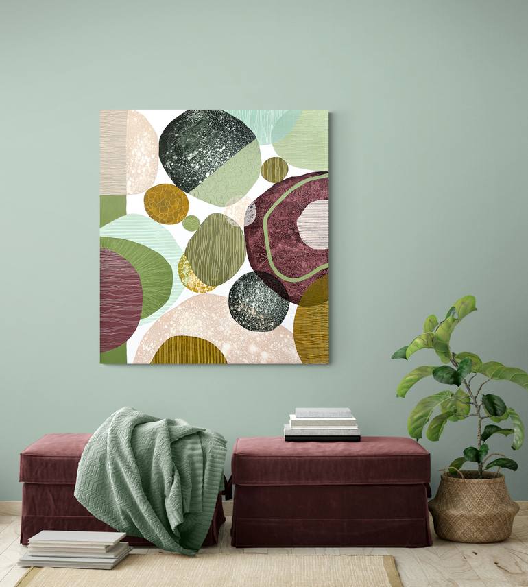 Original Geometric Abstract Painting by Cristina Dalla Valentina