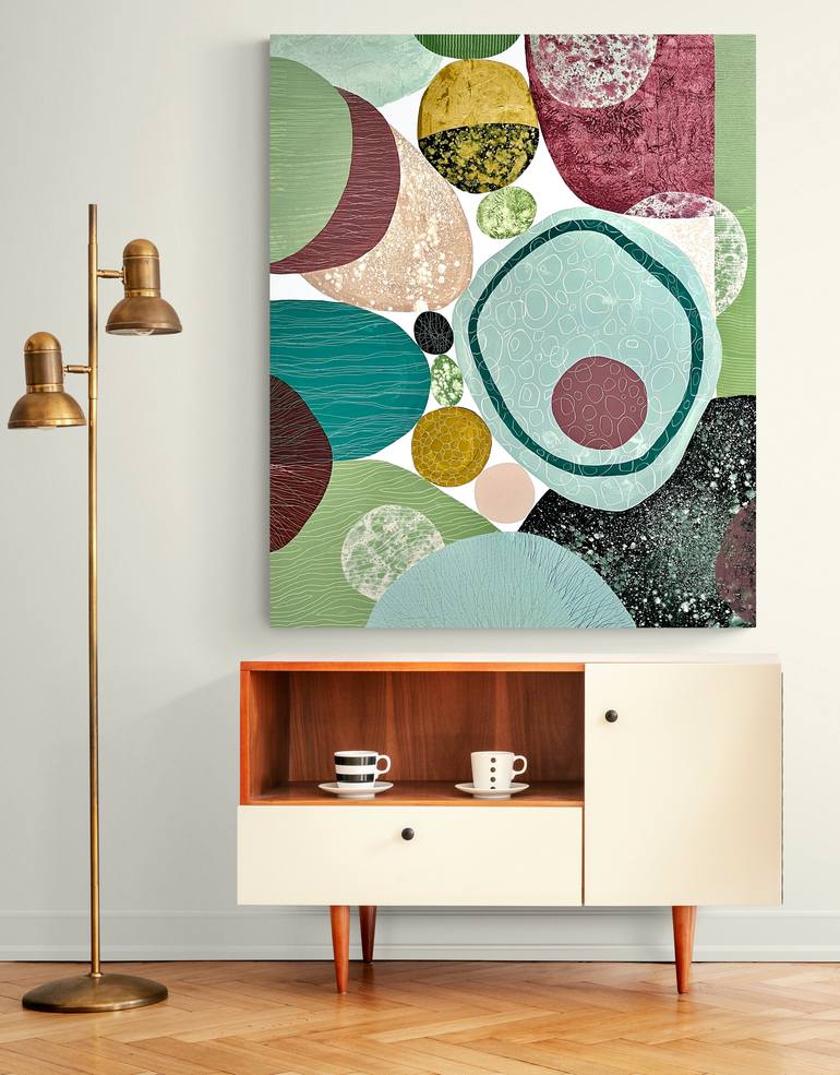 Original Geometric Abstract Painting by Cristina Dalla Valentina