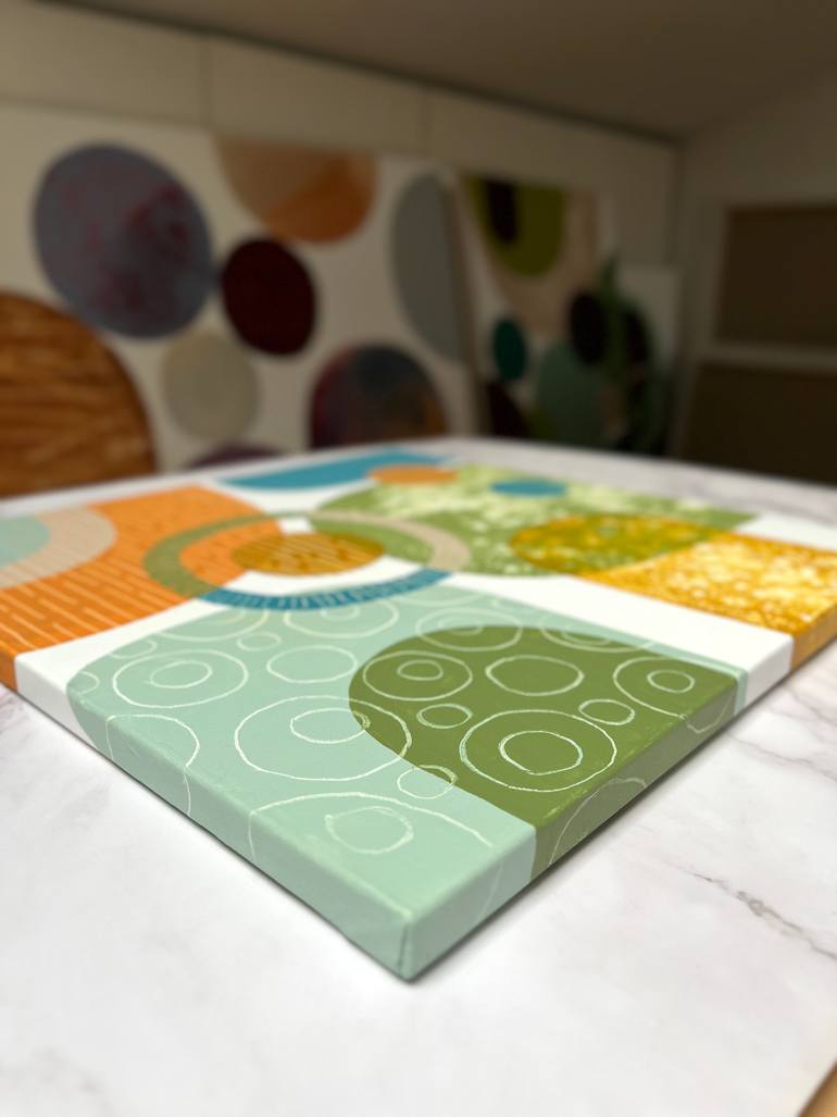 Original Geometric Abstract Painting by Cristina Dalla Valentina