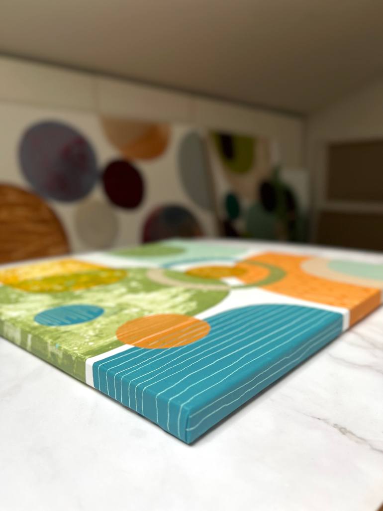 Original Geometric Abstract Painting by Cristina Dalla Valentina