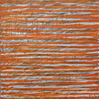 Gray, Orange Strips, 2014 thumb