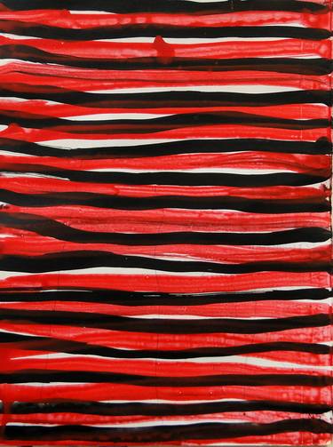 Red, Black Strips VII, small, 2015 thumb