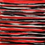 Red, Black Strips, small, XVIII, 2015 by Maria Sochaniewicz