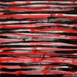 Red, Black Strips XIX, small, 2015 by Maria Sochaniewicz
