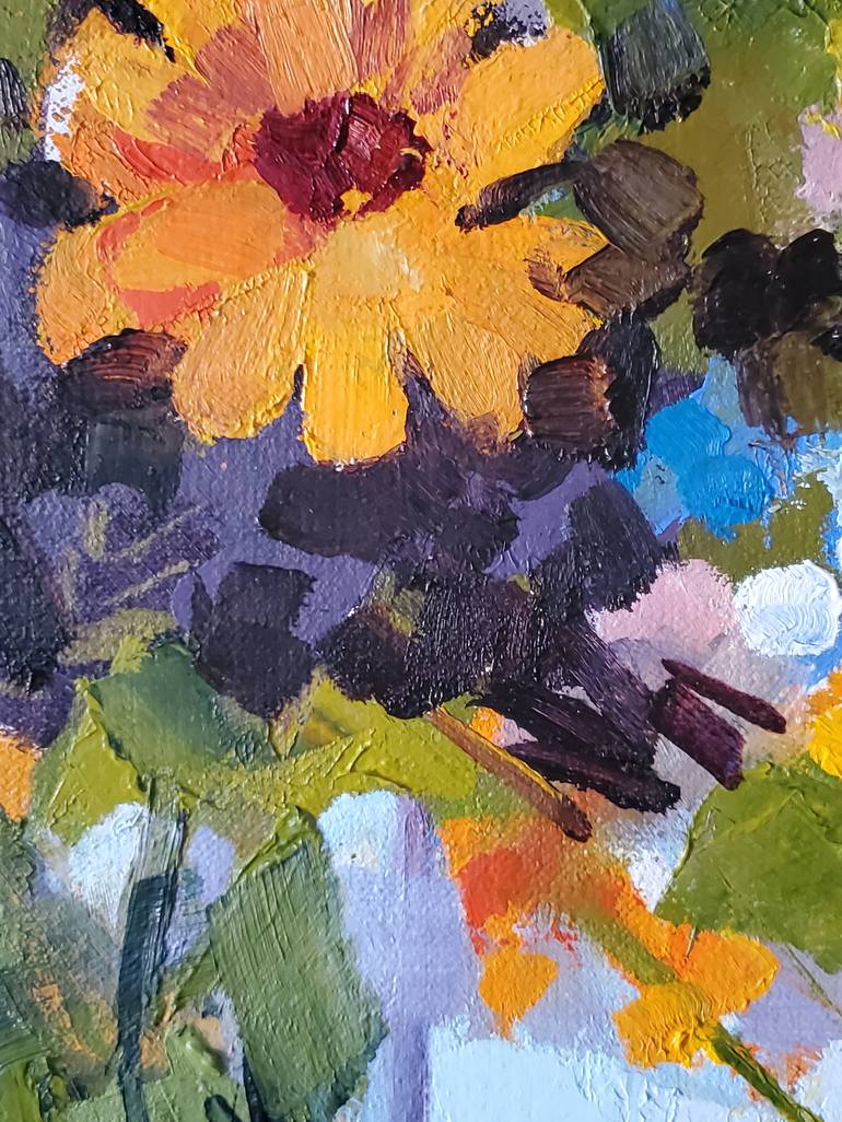 Original Impressionism Floral Painting by George Freeman