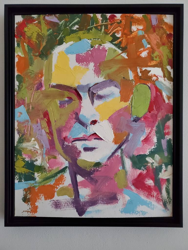 Original Abstract Expressionism Portrait Painting by George Freeman