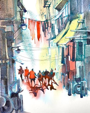 Original Fine Art Cities Paintings by Irena Spector-Srebnogur