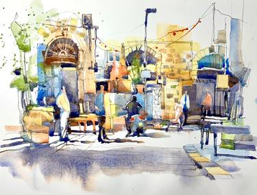 Print of Figurative Cities Paintings by Irena Spector-Srebnogur