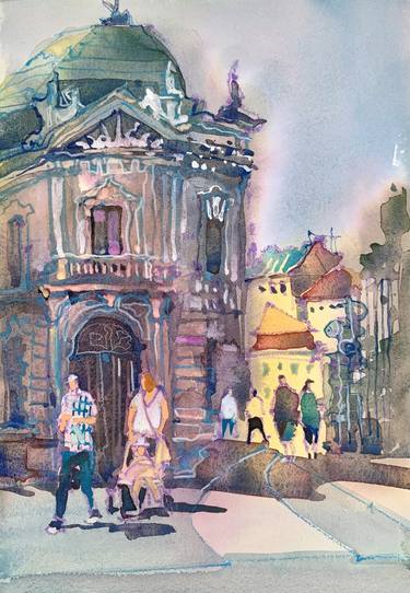 Print of Impressionism Cities Paintings by Irena Spector-Srebnogur