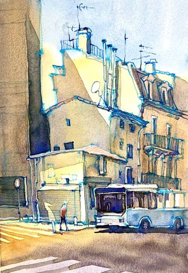 Print of Figurative Architecture Paintings by Irena Spector-Srebnogur