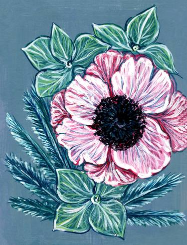 Floral Pattern - Grey, Blue, Pink thumb