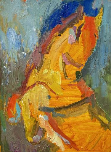 Original Abstract Expressionism Animal Painting by Ekaterina Belukhina
