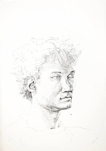 Original Fine Art Portrait Drawings by Elekes Reka