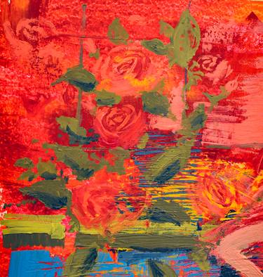 Original Abstract Expressionism Floral Paintings by Elekes Reka