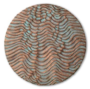 Round Erosion 2 | Copper Patina Round Wall Relief thumb