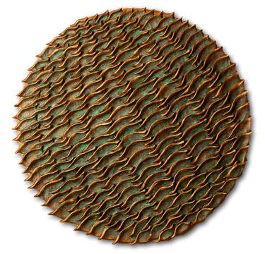 Copper Patina Round Wall Sculpture thumb