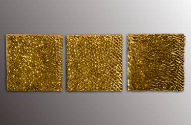 Gold Wall Sculpture Triptych | Texture #3 thumb
