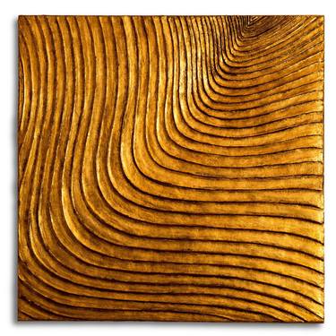 Woodcuts #4 | Square Gold Wall Relief thumb
