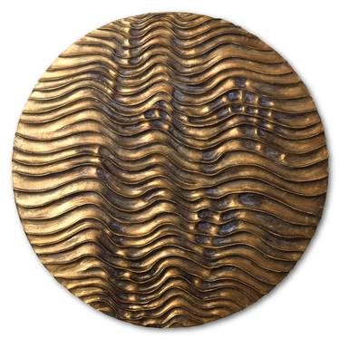 Round Erosion #04/10 | Aged Brass Wall Sculpture thumb