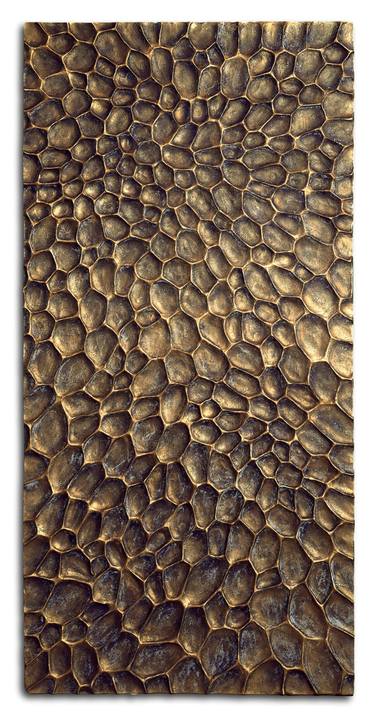Craters #05/10 | Bronze-Gold Wall Sculpture thumb