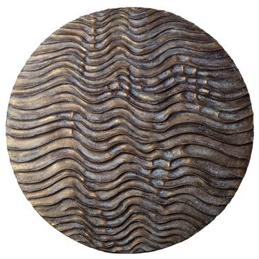 Round Erosion #06/10 | Bronze Coated 3D Wall Art thumb