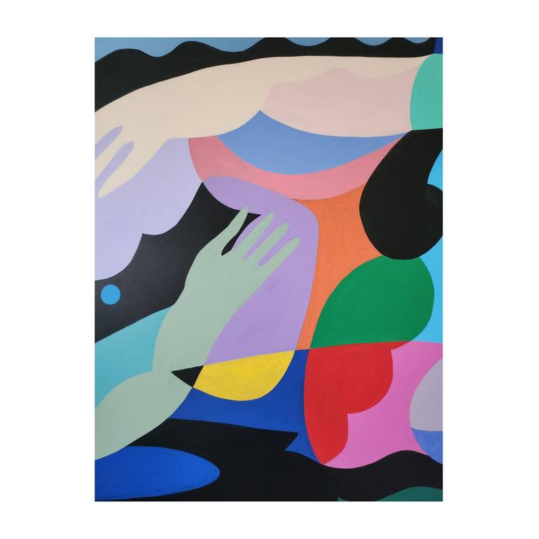 Original Cubism Abstract Painting by Amy Kim