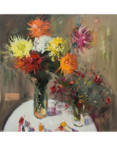 Print of Expressionism Floral Paintings by Oleh Lunov