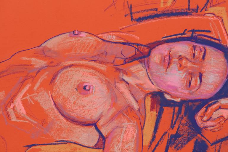 Original Expressionism Women Drawing by Oleh Lunov