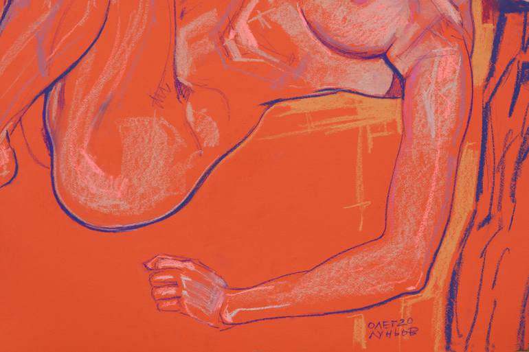 Original Expressionism Women Drawing by Oleh Lunov