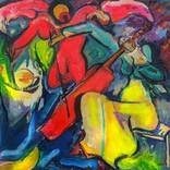 Fiddle catching fire by Richard Cutler