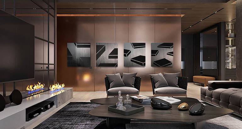 Original Abstract Architecture Painting by Alex Colard