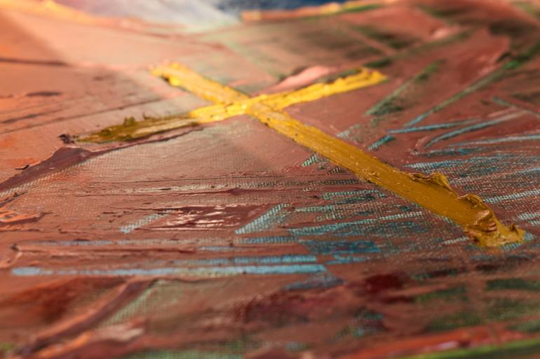 Original Abstract Religion Painting by Chris Van Den Berg