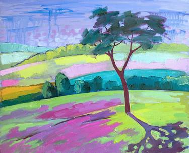Impressionism landscape.  Lupines bloom thumb