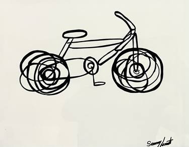 Print of Abstract Expressionism Bicycle Drawings by Sammy Laouiti