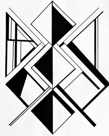 Original Art Deco Abstract Drawings by Sammy Laouiti