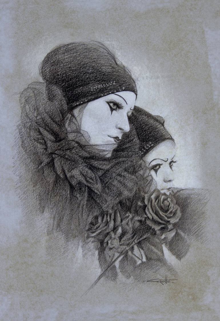 Original Figurative Love Drawings by Walter Girotto