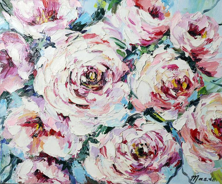 Modern roses Painting by Tetiana Masliuk | Saatchi Art