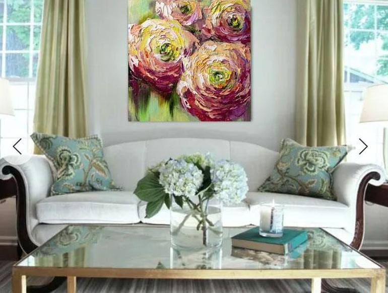 Original Abstract Expressionism Floral Painting by Tetiana Masliuk