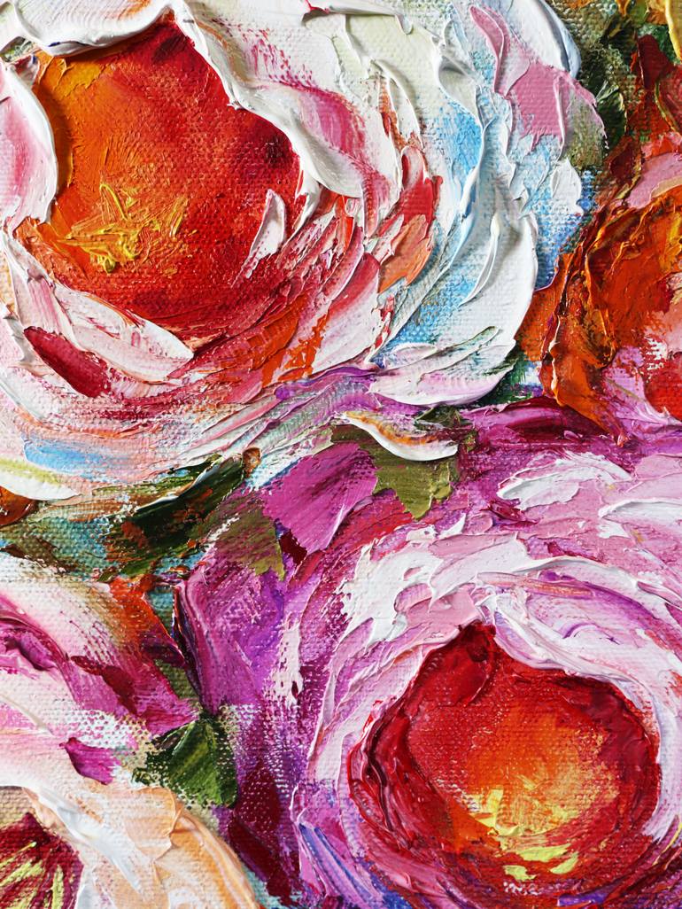 Original Abstract Expressionism Floral Painting by Tetiana Masliuk