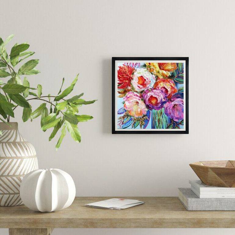 Original Abstract Expressionism Floral Painting by Tetiana Masliuk