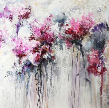 Blooming- large abstract flower painting thumb