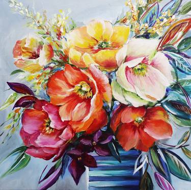 Print of Art Deco Floral Paintings by Tetiana Masliuk