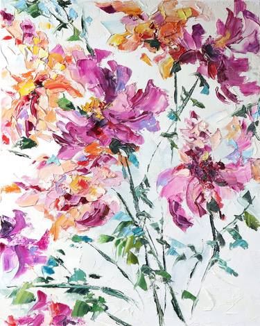 Original Abstract Expressionism Floral Paintings by Tetiana Masliuk